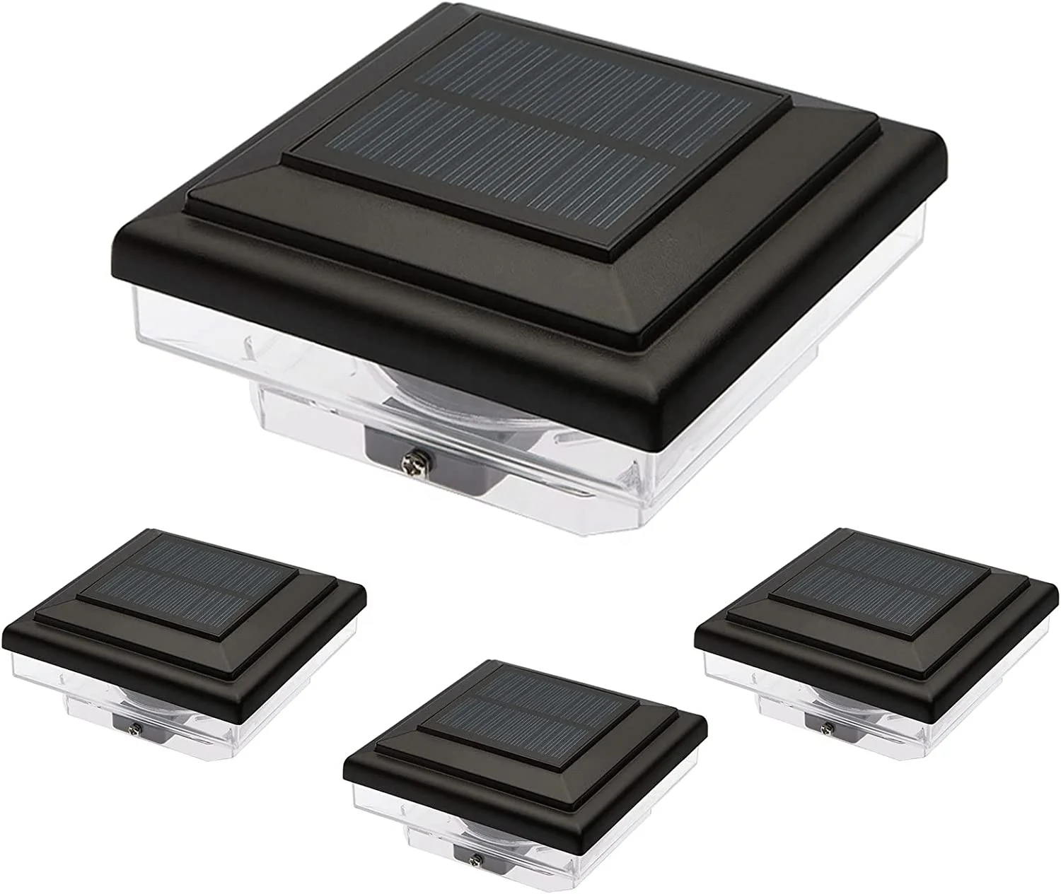 Square Solar Wood Post Cap Lights Bright Led Post Light Outdoor