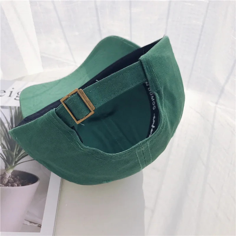 Cotton Baseball Hat Unstructured Dad Caps with Metal Buckle Cheap Custom Best Quality Green Customized Baseball Cap 6-panel Hat
