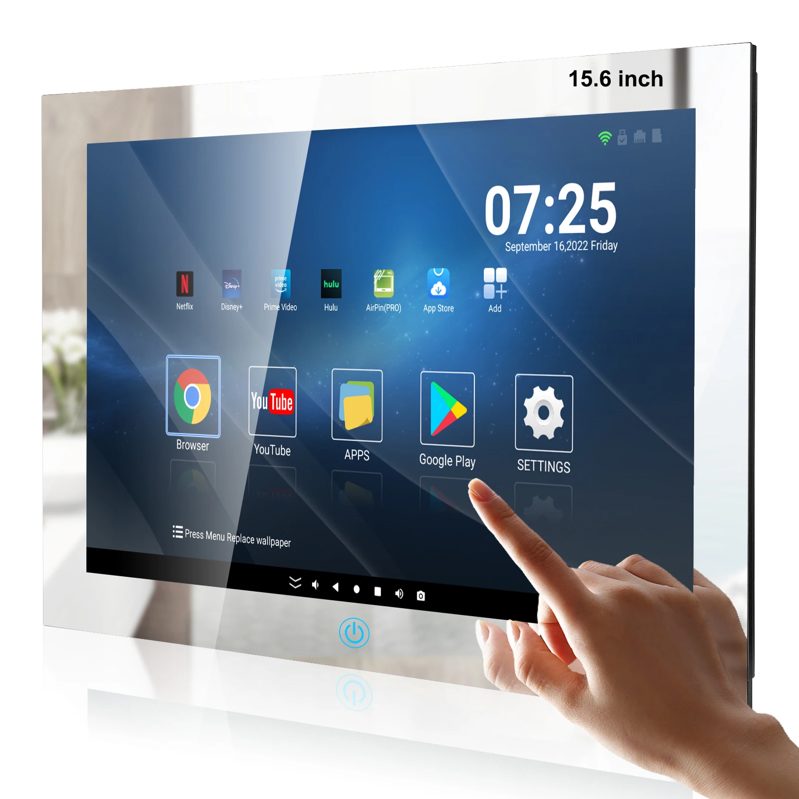 Sylvox 15.6-inch under-cabinet kitchen TV mounted with flip-down arm