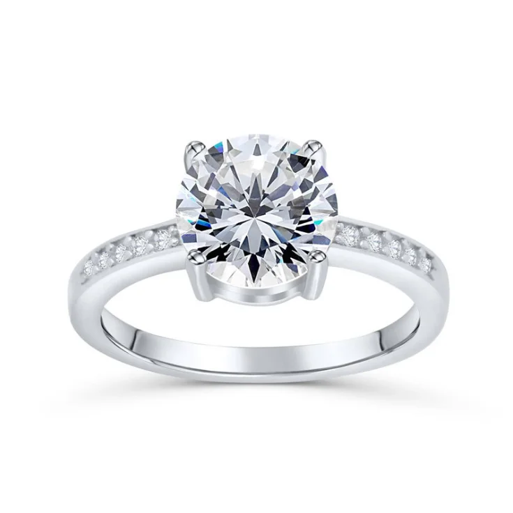 Uniq 925 Sterling Silver 1.25 Ct Round Solitaire Cubic Zirconia