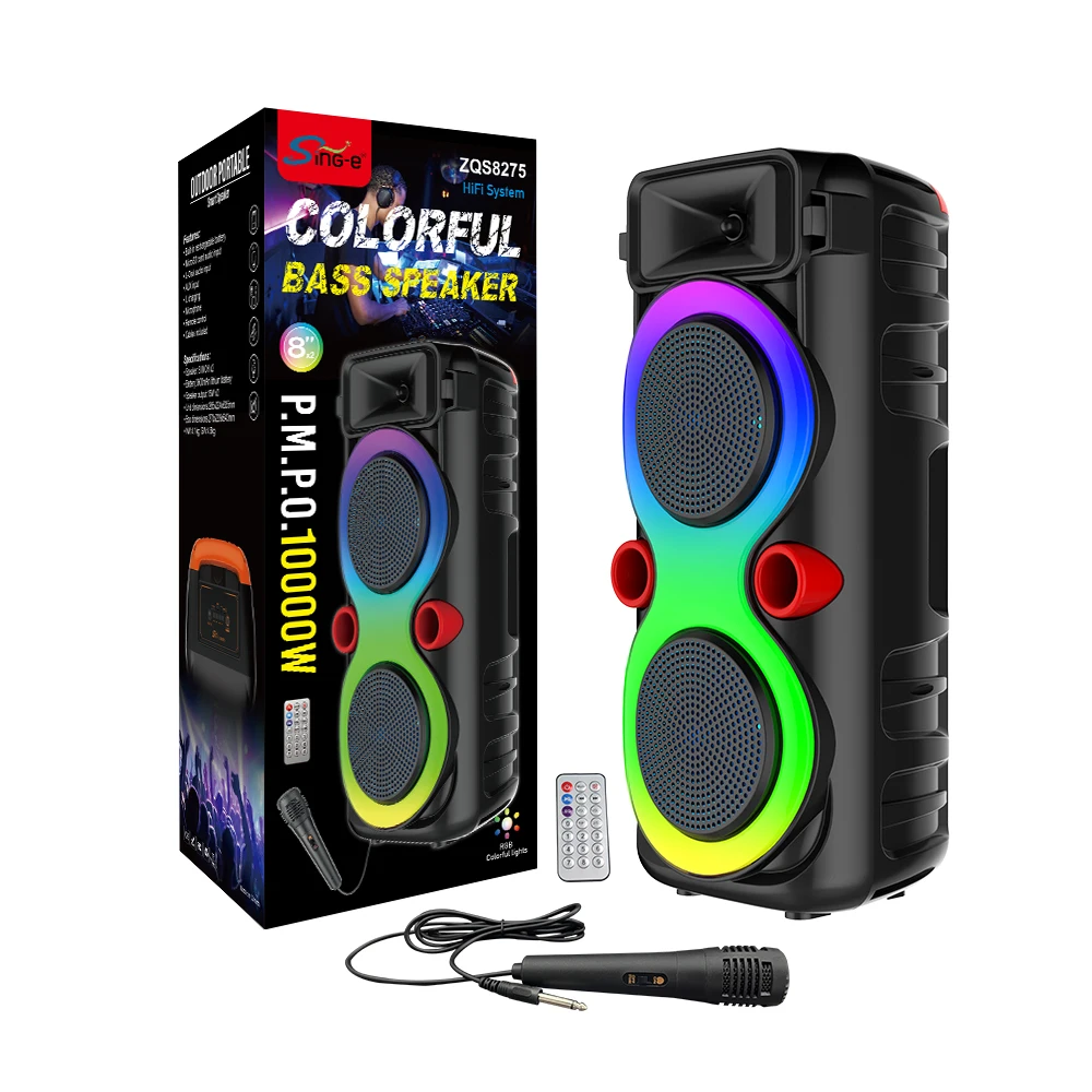 SING-E ZQS8275 Mini Portable Wireless Party Speaker with RGB LED