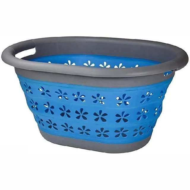 Collapsible Plastic Laundry Basket Large Folding Silicone Laundry