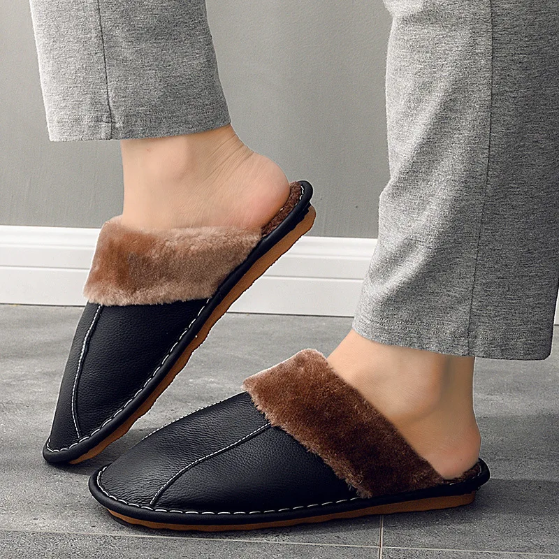 plush mens slippers