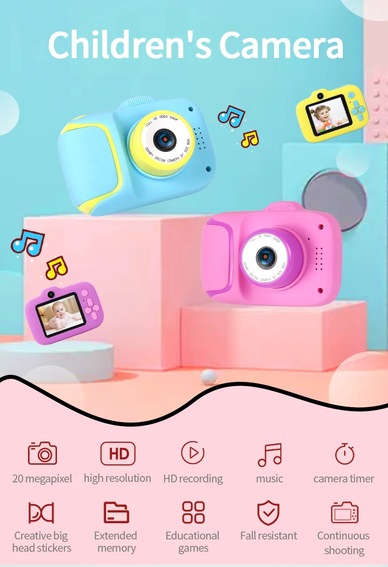 2020 Camera For Kids 310 Year Old 2.0 Inch Large Screen Camera Kids