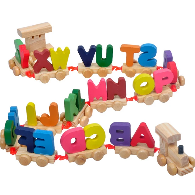 education toys & games new 2019 kids wholesale wooden alphabet toy train