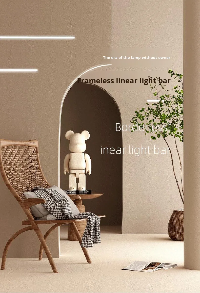 product pre embedded aluminum alloy linear light channel with light slot and line design for ceiling and billiard use 10 year warranty-0