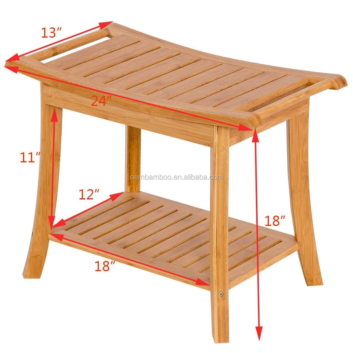 Bamboo Spa Bathroom Decor Bamboo Shower Bench Stool With Shelf Wood