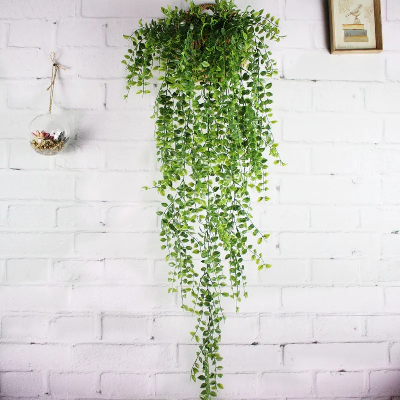 A-1039 Hot Artificial Hanging Plants Fake Outdoor Plants Green Indoor Wall  Basket Decor Wedding Arch Backdrop Garland Vine