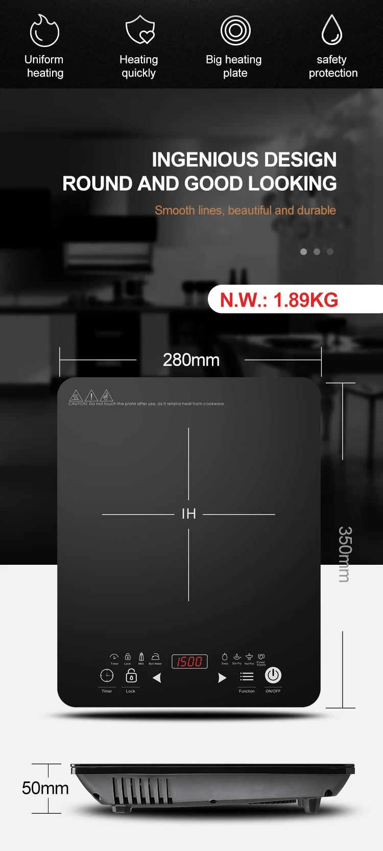 Indection Hob Hot Pot Cookstove Portable Multifunction Electrical Cook