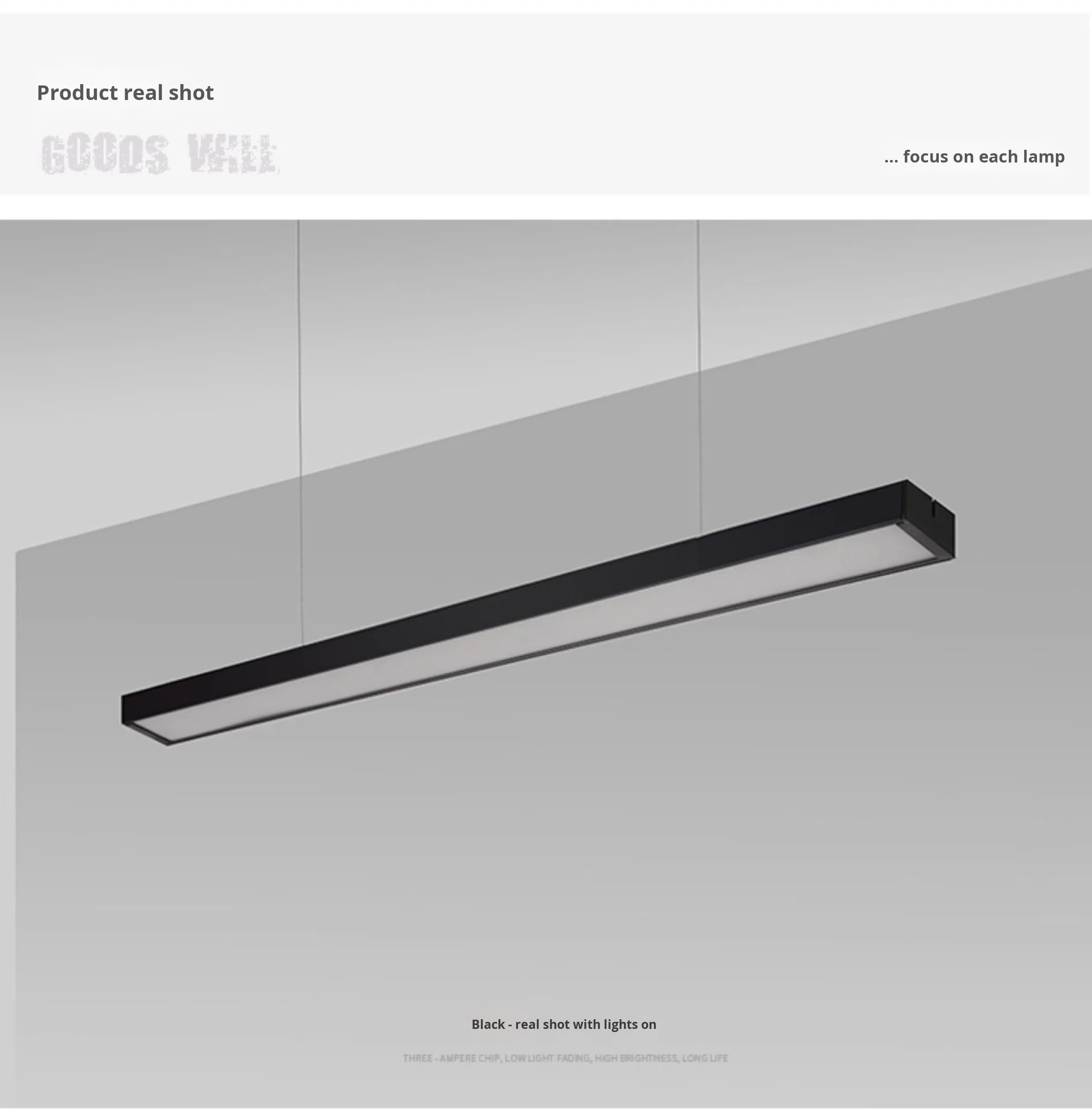 product industrial style office pendant light with led strip for gym shop commercial spaces square design-11
