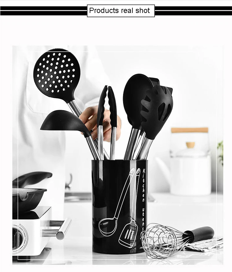 Best Selling Products Kitchen Accessories Set Non-stick Cooking Equipment 9 Pcs Silicone Spatula Soup Spoon Colander Shovel Tong