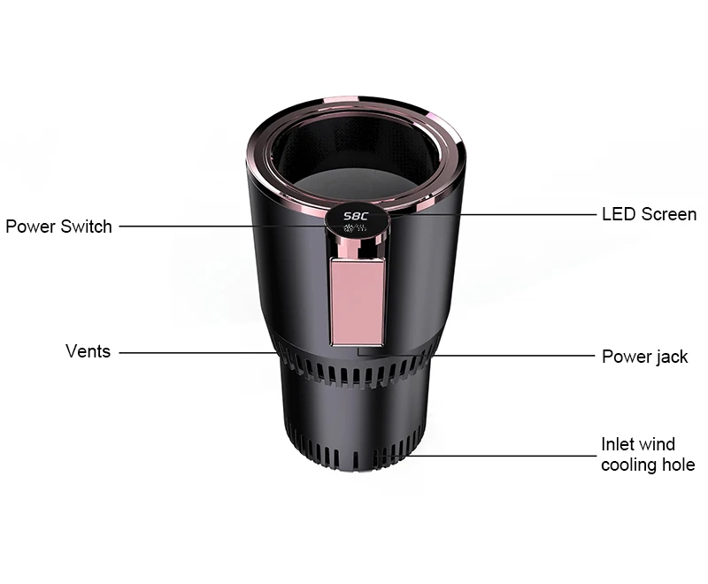 12v Portable Electric Cup Holder Car Accessories Drink Coffee Smart Cup