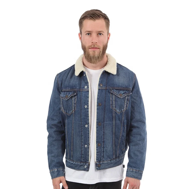 Manufacturers China Custom Denim Jeans Jacket For Men Button Up Plus