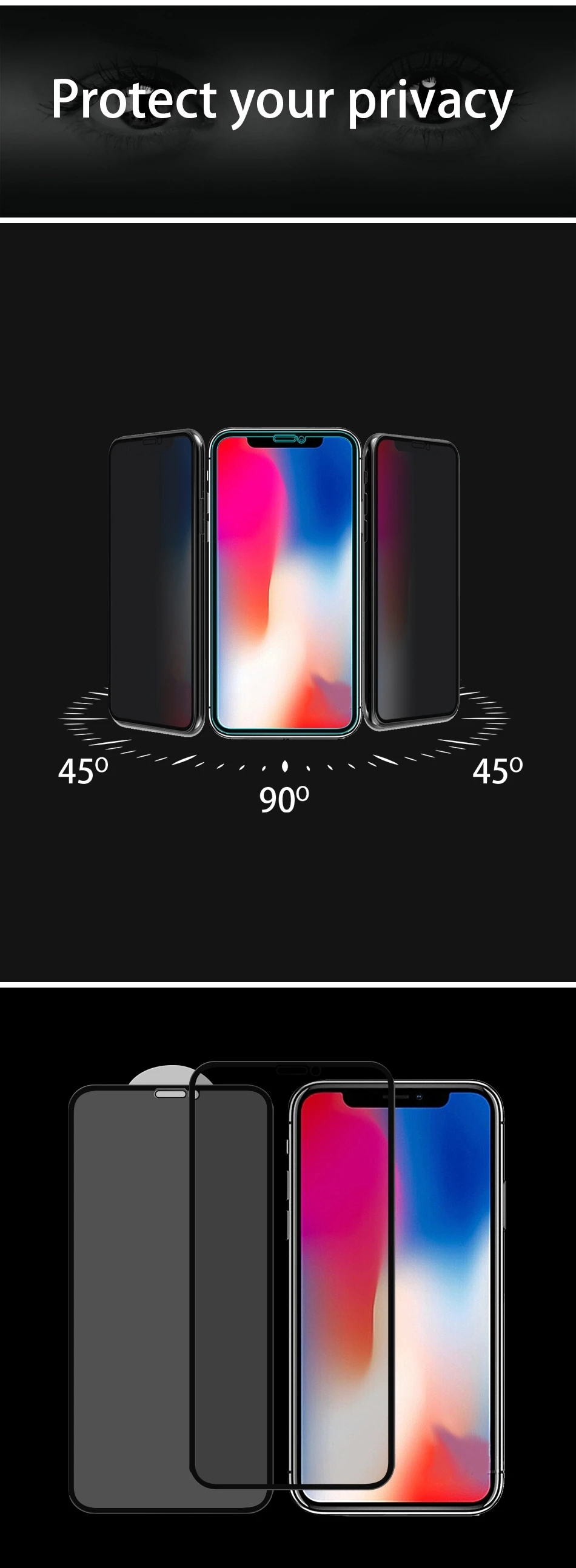Full Cover Anti Peep Film 18d Privacy Screen Protector Tempered Glass For Iphone 11 Pro Max Xr Xs Max Buy 18d Privacy Screen Protector Tempered Glass For Iphone 11 Pro Max