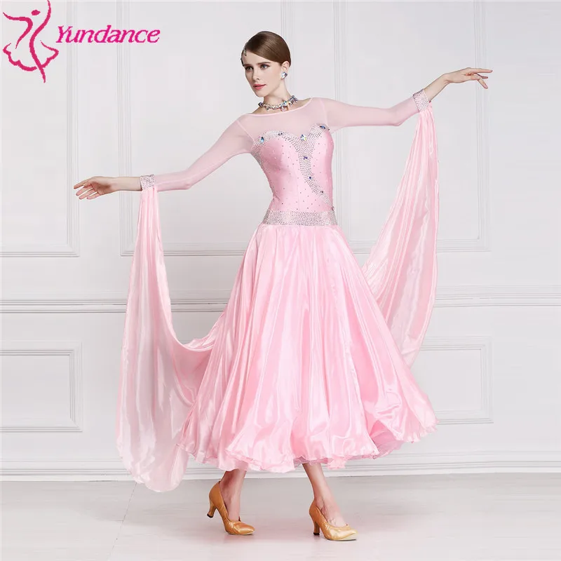 B-1547 Pink Ballroom Dance Dress Standard Skirt Competition Dress