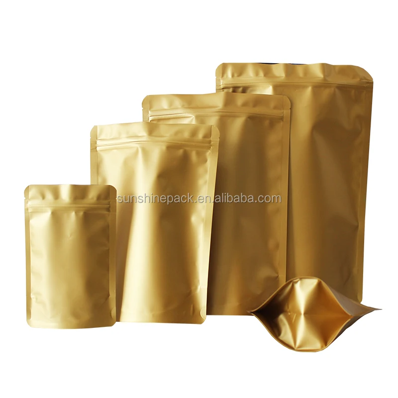 Customized Aluminum Matte Black Stand Up Condiment Plastic Packaging