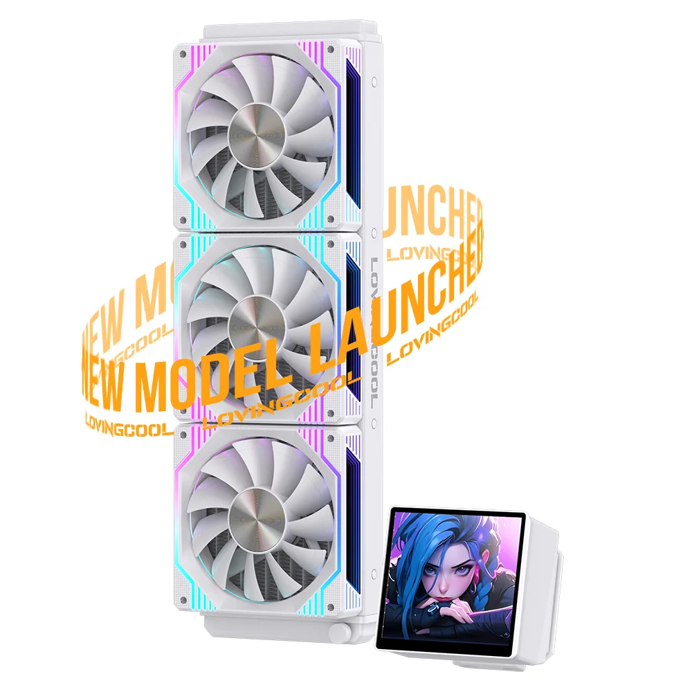 Lovingcool 360mm AIO Liquid Cooler for Intel & AMD - White Water
