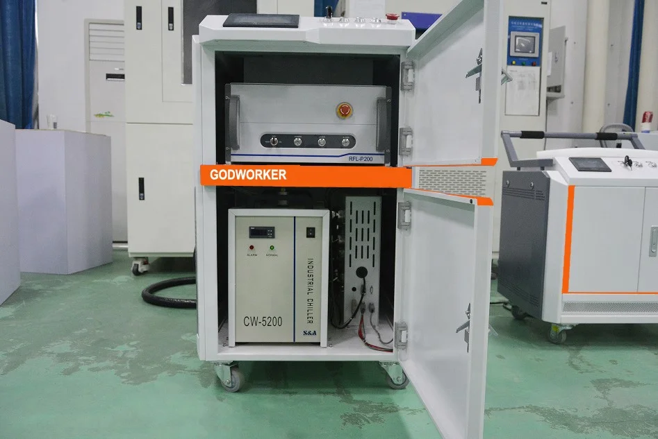 ce 证书 100w raycus 纤维激光清洗机,用于清洁锈蚀和油漆中的钢结构