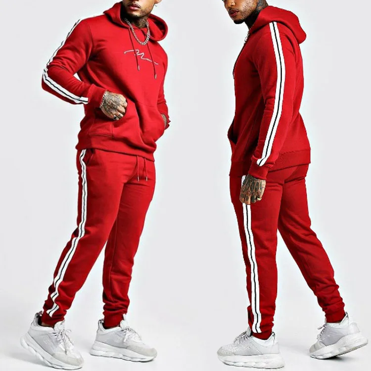mens red tracksuit set