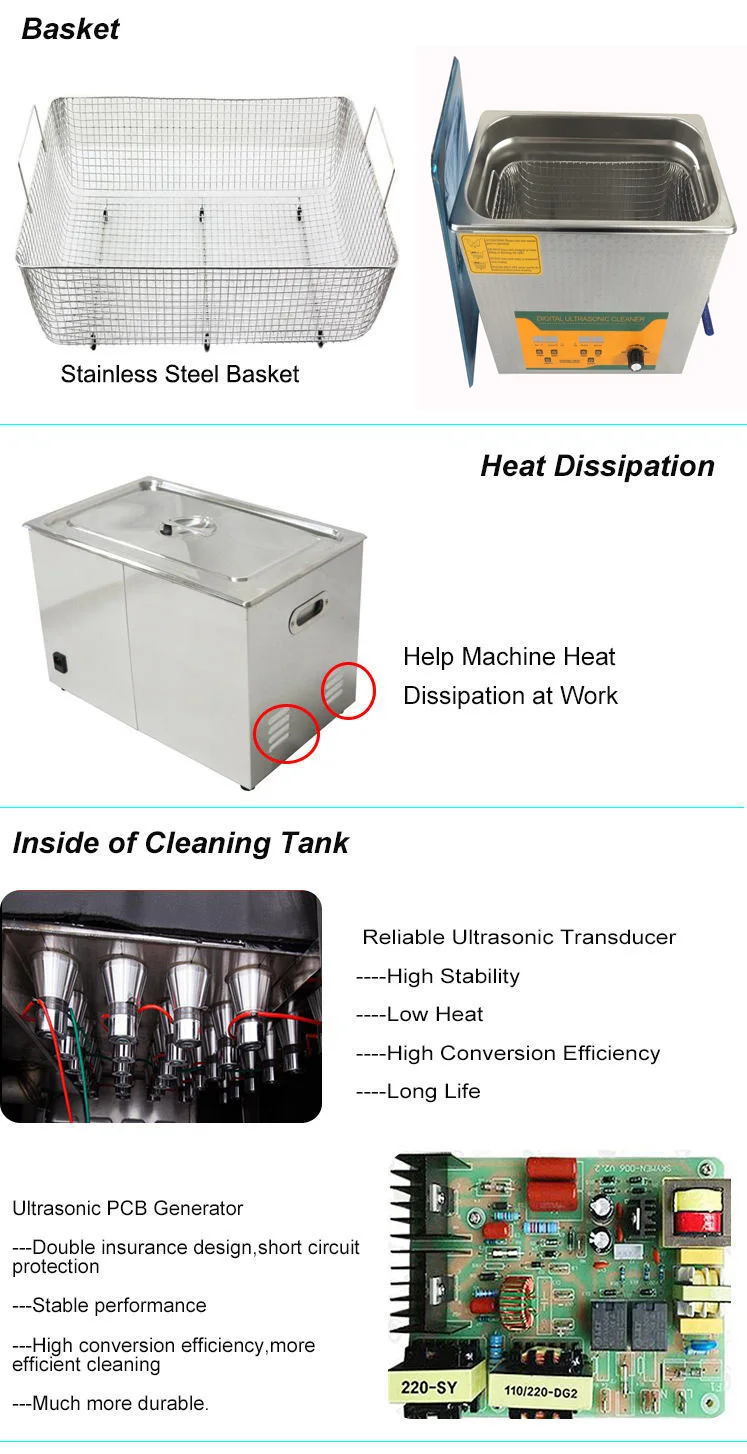 58L 1080W All Volume Power Drain Pipe Cleaner Ultrasonic Cleaning