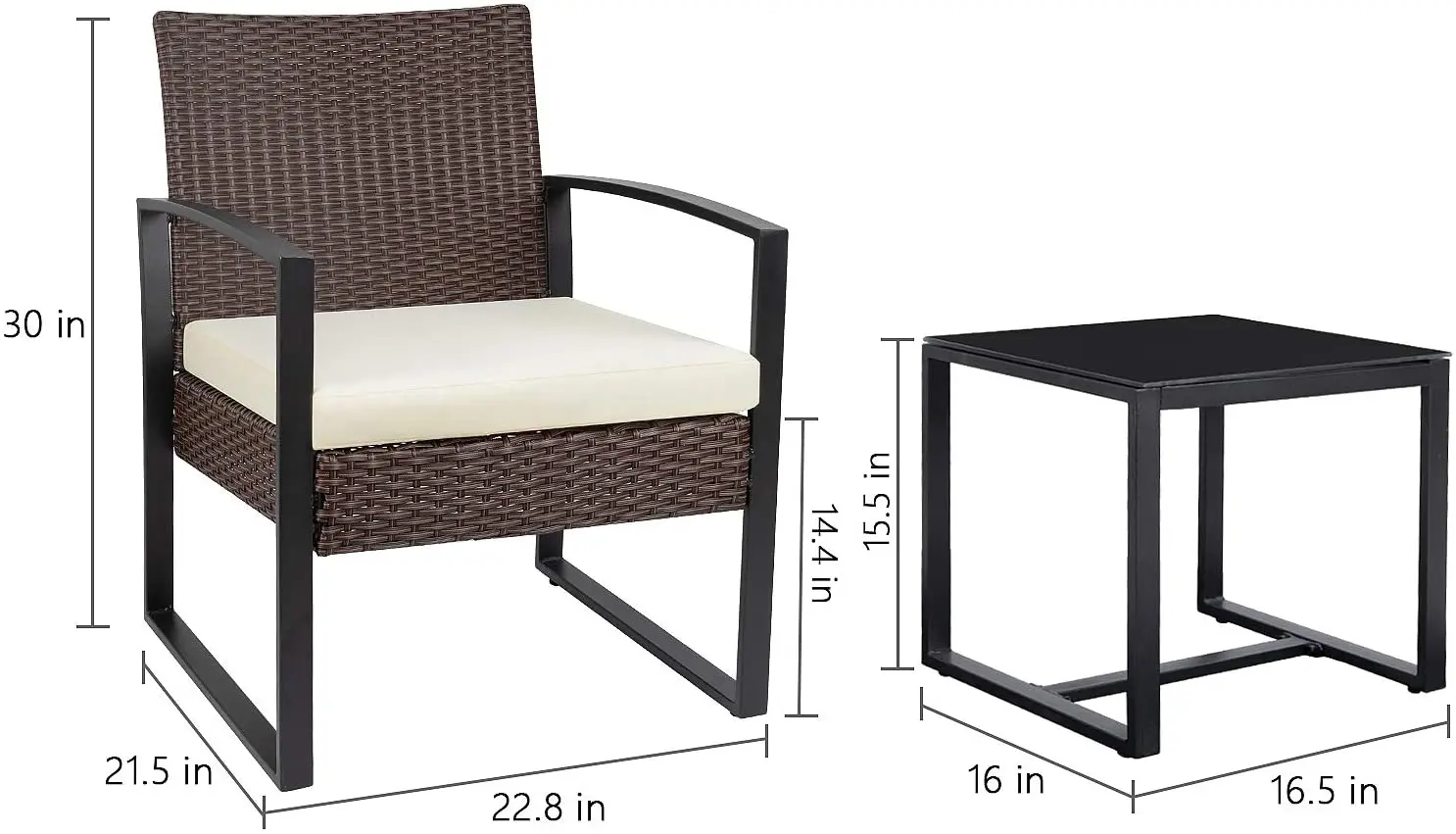 Custom Outdoor Patio Wicker Rattan Furniture Sets Bistro Rattan Chair