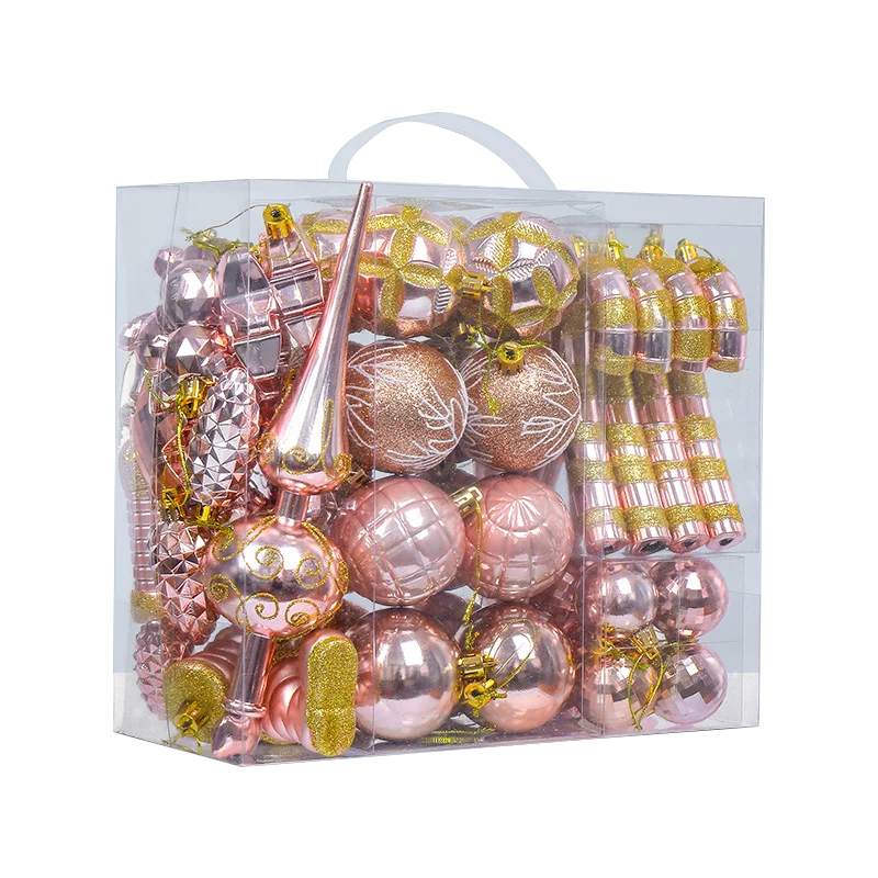GANGHENG 54pcs Assorted Navidads Productos Novedosos Christmas Tree Decoration Ornaments Set supplier