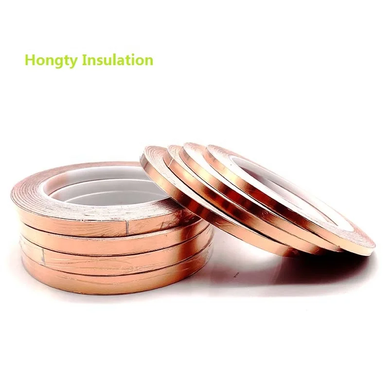 Pure Copper Copper Foil 10M Shielding Sheet Width 50Mm Thickness 0.05 Mm Double-Sided Conductive Roll 