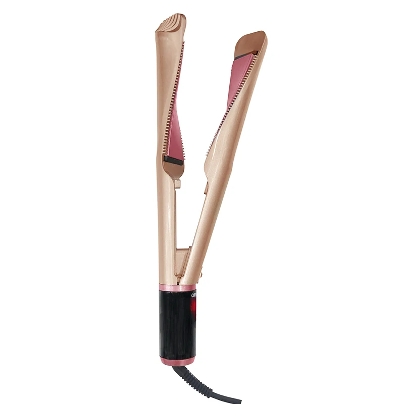

2 in 1 hair traightener curling iron LED indicator pring Hair Brush Curling Iron,1 Piece, Gold or custom color