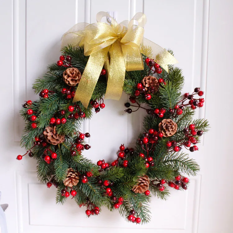 Artificial Undecorated Christmas Wreath 45cm Hanging Door Christmas ...