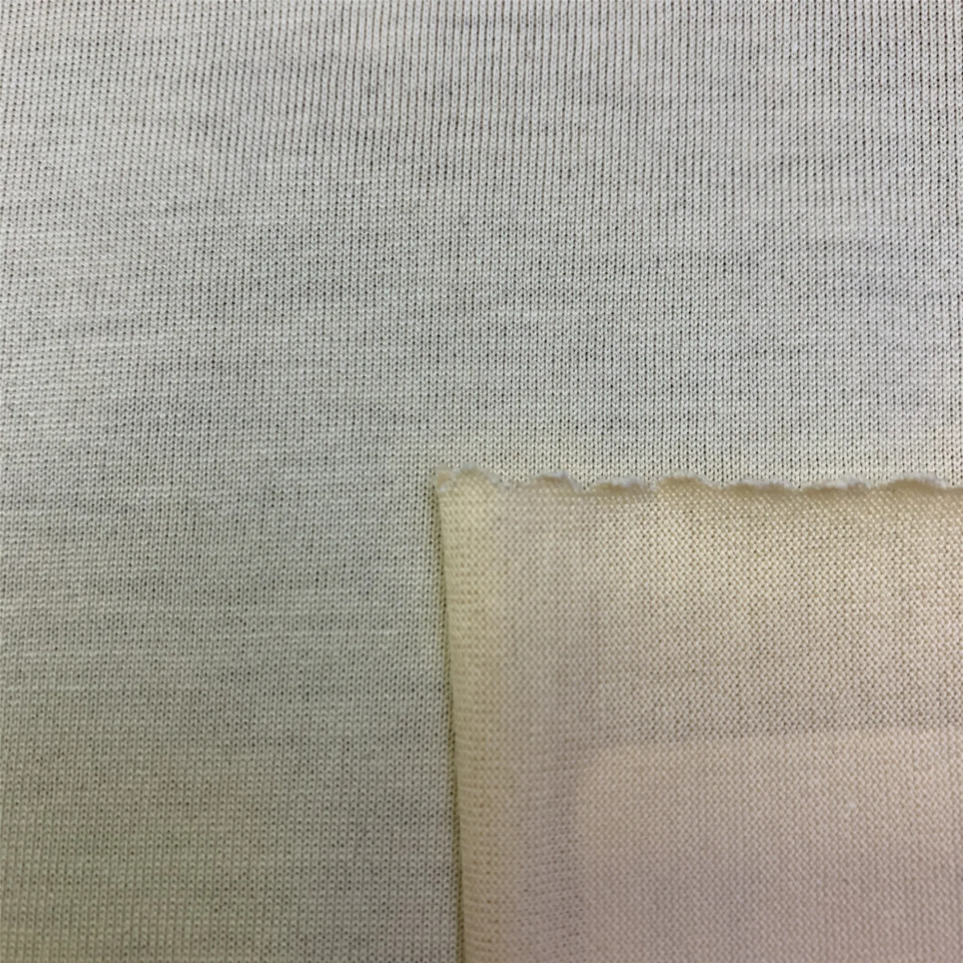 定制浅棕色平纹针织技术 60% 有机棉 40% 莫代尔针织单面针织面料