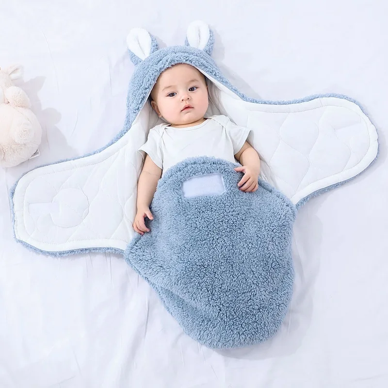 Newborn Baby Sleep Sack Soft Infant Bear Shaped Plush Sleeping Bag Stroller Wrap Baby Products