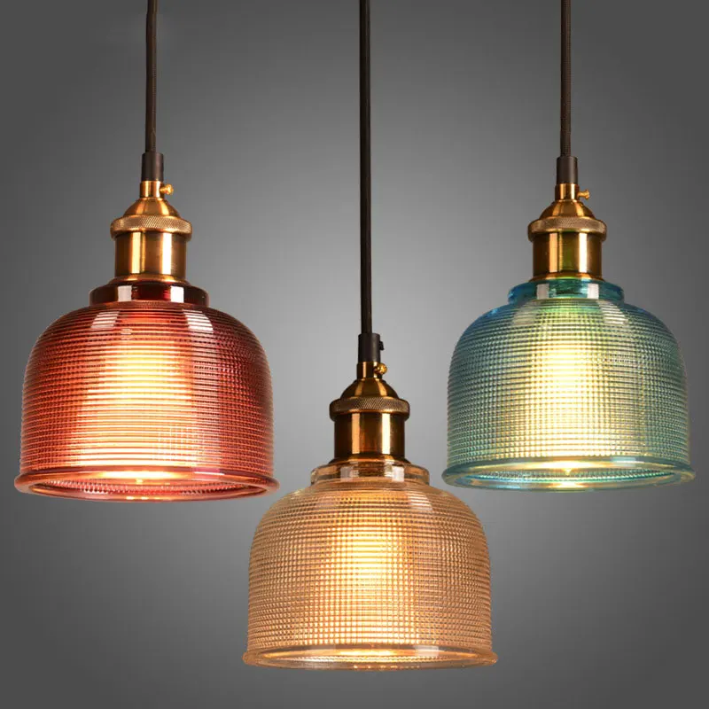 Vintage Stained Glass Pendant Light 