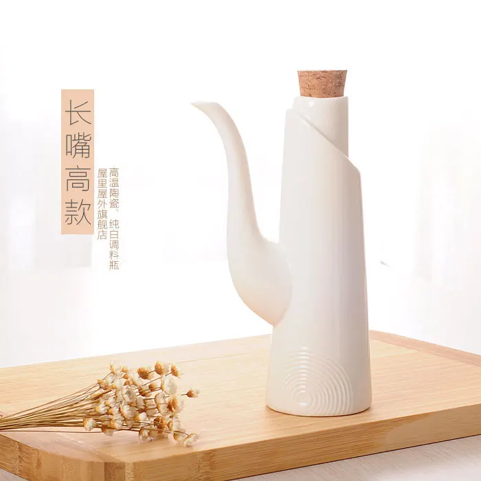 Kitchen Supplies Ceramic Soy Sauce Pot Oil Dispenser Seasoning Bottle Sauce Vinegar Spice Jars Storage Container Set details