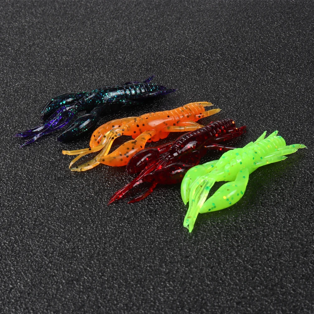 Johncoo Crawfish Emulated Shrimp Soft Bait Fishing Lure Lifelike 65mm