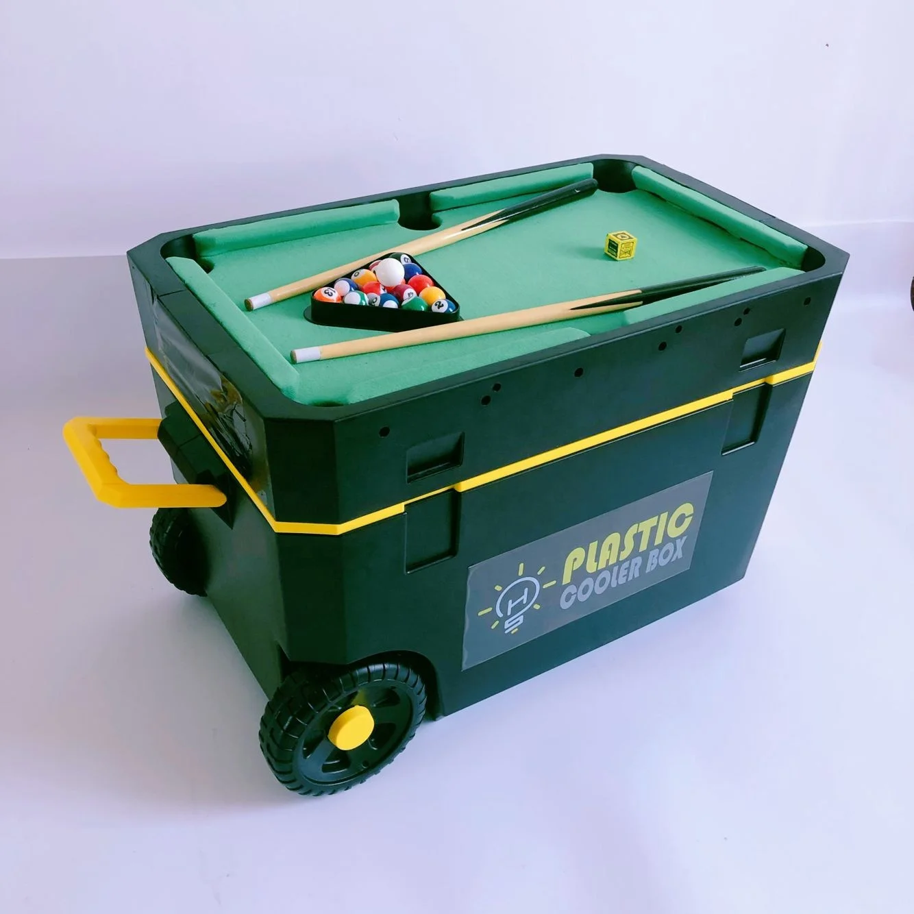 Hs Plastic Wheels Cooler Box With Game Table For Camping Trips