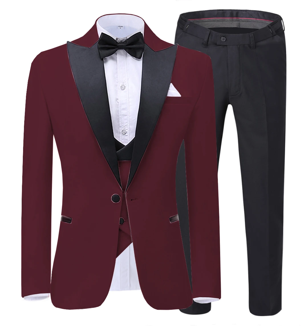Fashion Leisure Slim Fit Blezer Men 3-piece Set Jacket Vest Pants - Buy ...