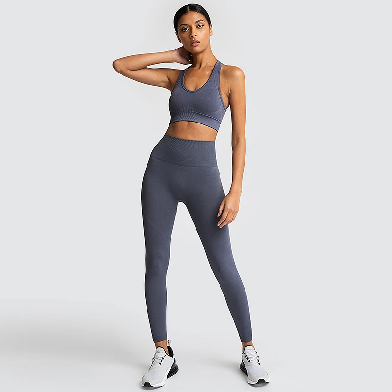 Custom Logo Workout Clothing Outfit Yoga Pants Leggings Sets Sports Bra ...