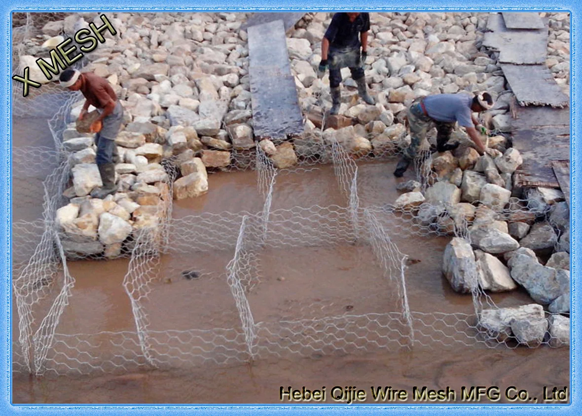 Filled With Rocks Concrete 80x100 Gabion Baskets For Sale For Dams