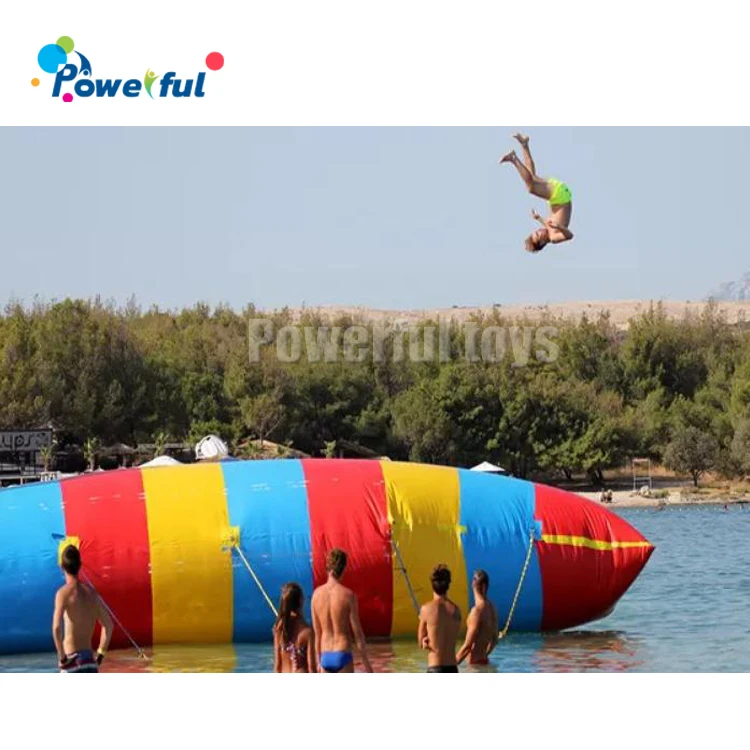 Factory price custom inflatable water jumping pillow bag inflatable air blast water blob for water game