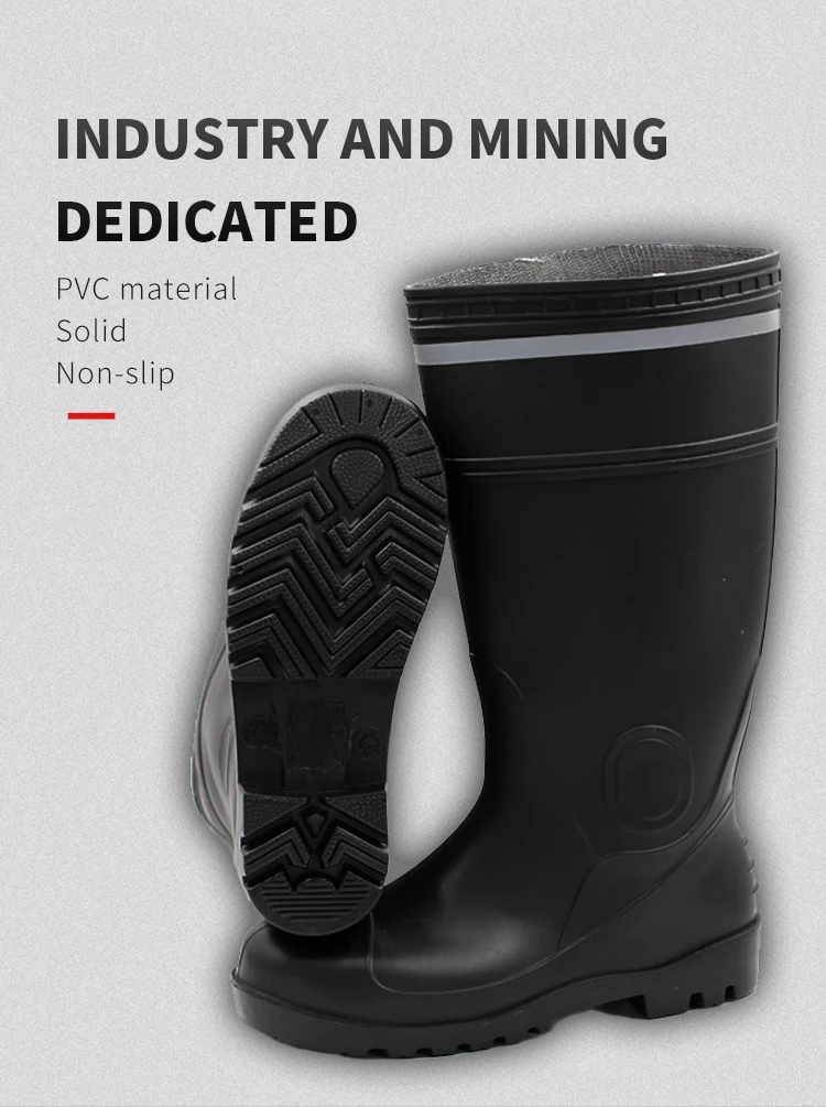 Men Pvc Plastic Work Boots Waterproof Steel Toe Work Gum Agriculture ...
