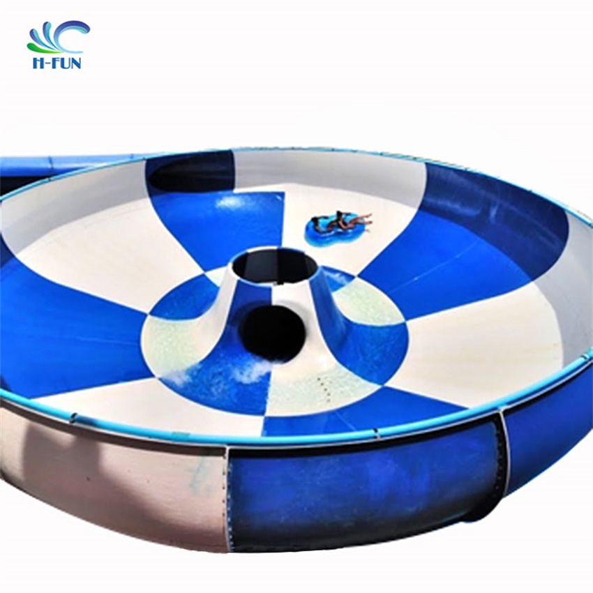 Water Park Space Bowl Slide Bowl Water Slide Tube Transparent Blue