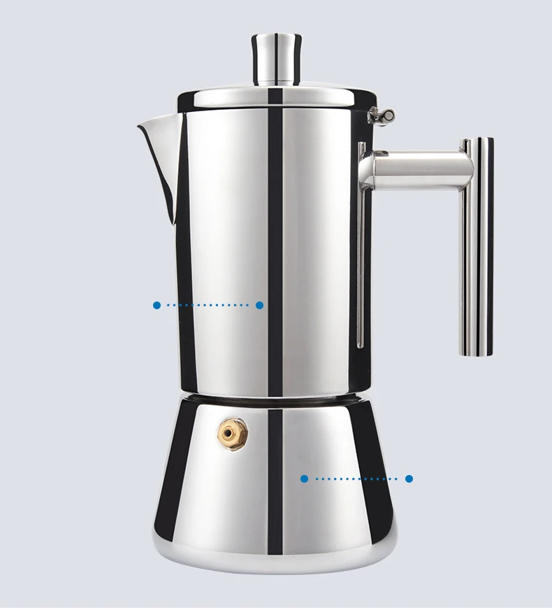 Custom Logo Stovetop Espresso Maker Stainless Steel Italian Coffee Machine Maker 3Cup 6Cup Moka Pot Induction Espresso Pot details