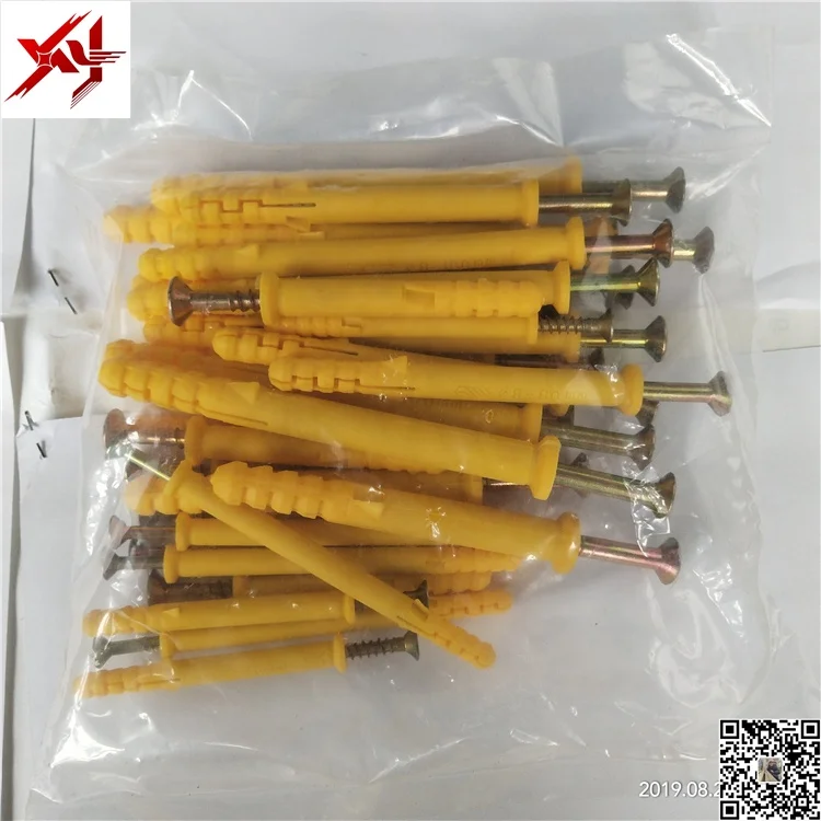 Plastic Colorful Multisize Wall Plug Expand Nails With Screw Expansion