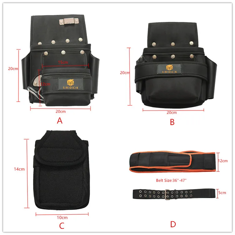 Custom Carpentry Heavy Duty Tool Belt Electrician Pocket Bucket Tool