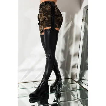 thigh boots with belt attached