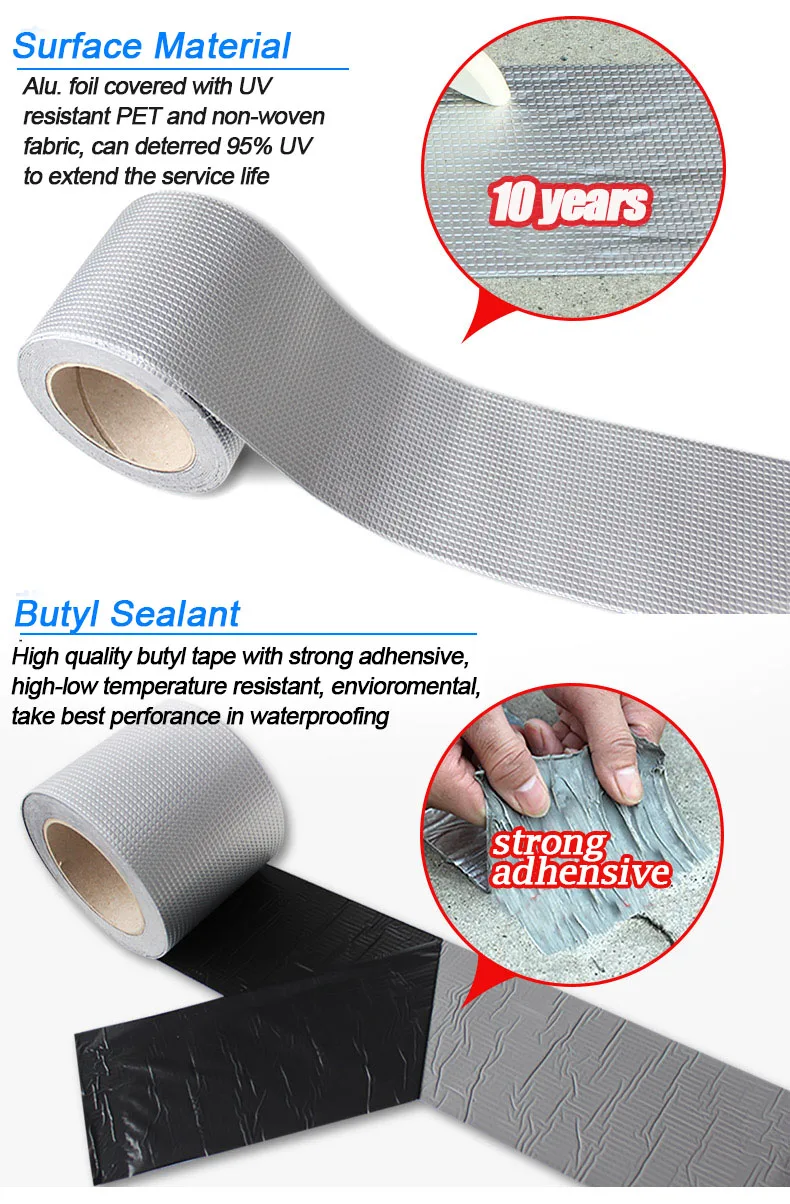 Waterproof Butyl Tape,Aluminum Foil Butyl Tape - Buy Butyl Tape,Butyl ...