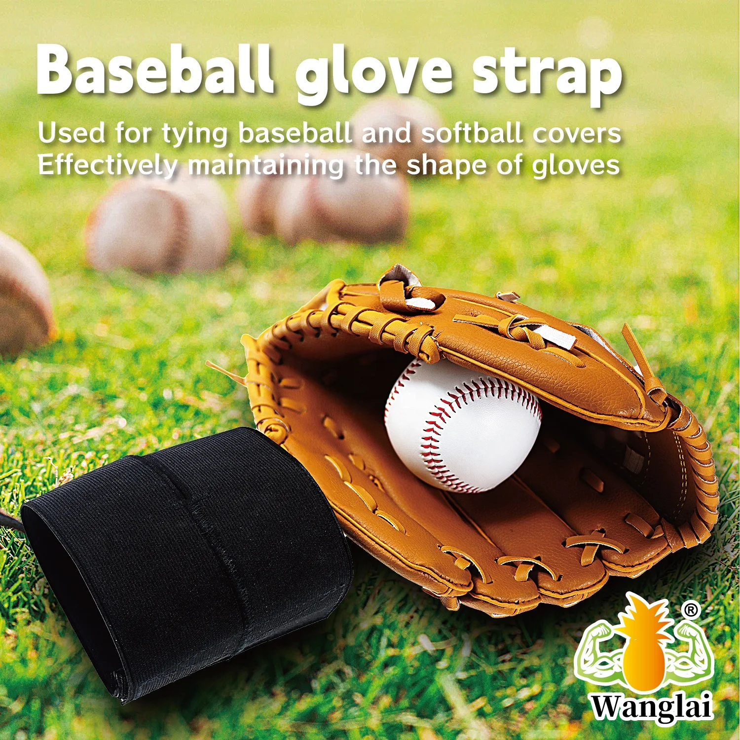 2pcs Baseball Glove Wrap Bands - Elastic Glove Strap For