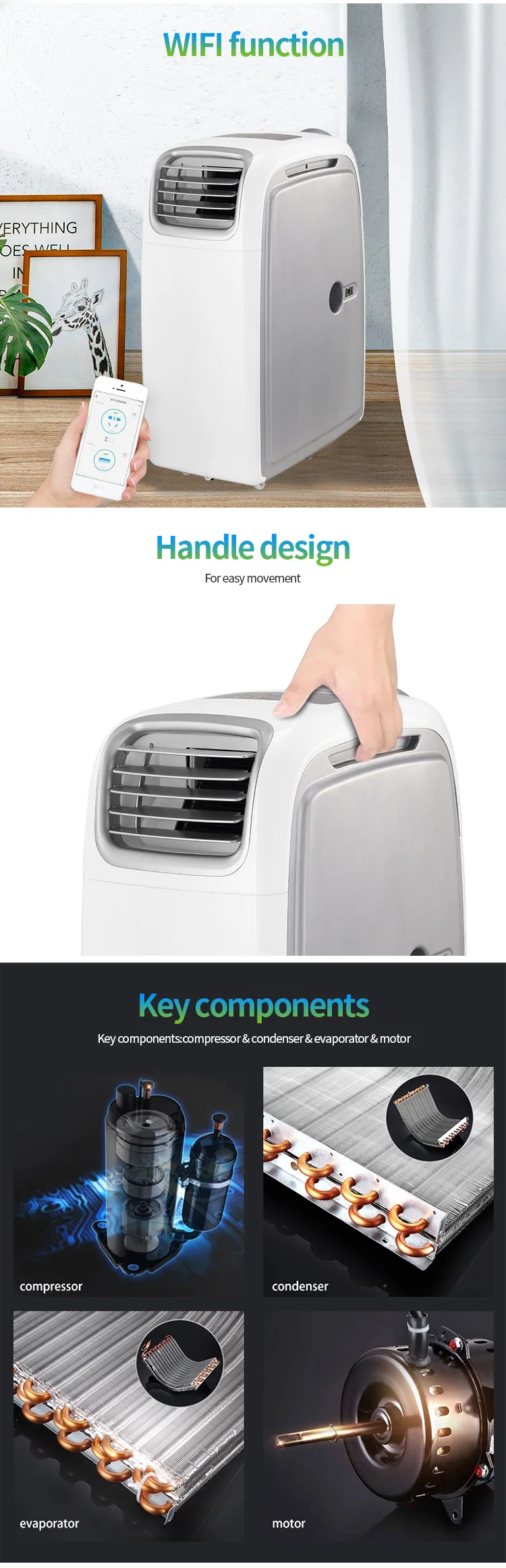 Touch Screen New Portable Air Conditioner 18000btu Big Capacity Buy