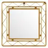 Gold Rivet Modern Metal Lattice-Work Square Hanging Wall Mirror