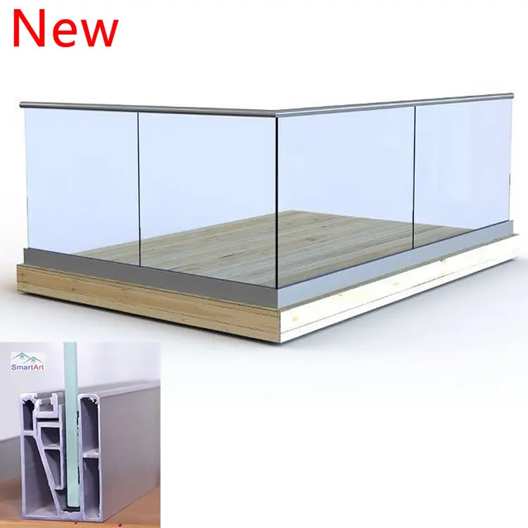 LED Aluminum U channel for Glass Pool Fencing or for Deck Balustrades